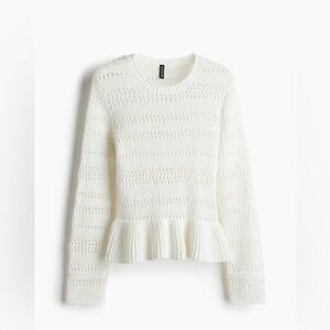 H&M Cream Peplum Sweater